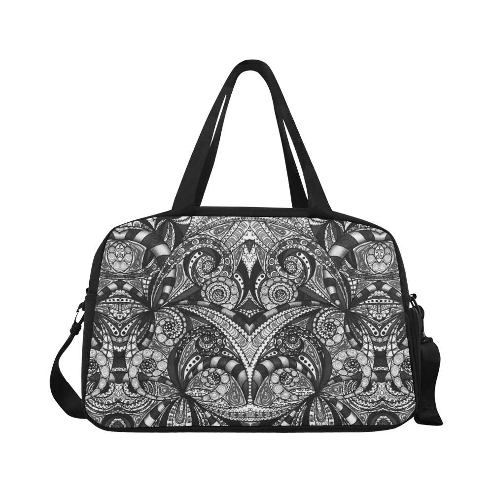 Drawing Floral Zentangle G6B Fitness Handbag (Model 1671)