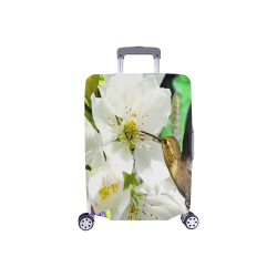 Peach Blossom Hummingbird Luggage Cover/Small 18"-21"