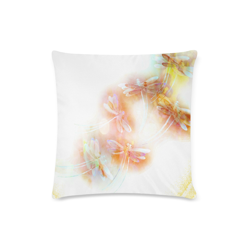 Watercolor dragonflies Custom Zippered Pillow Case 16"x16" (one side)