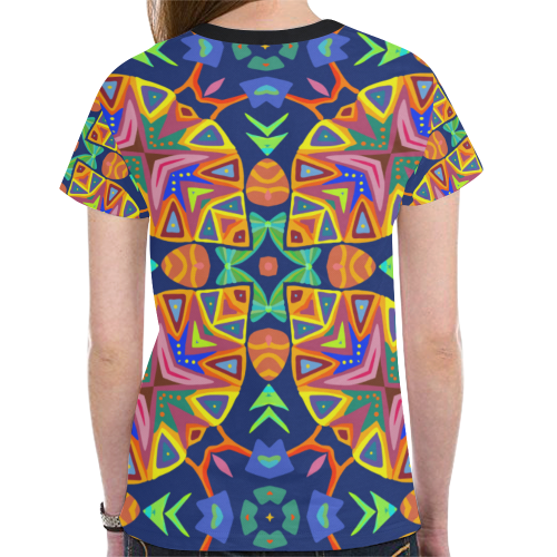 Geometric Cross New All Over Print T-shirt for Women (Model T45)