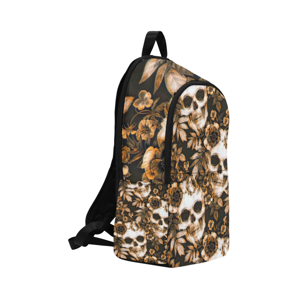Woke Skulls Festival Bronze Fabric Backpack for Adult (Model 1659)