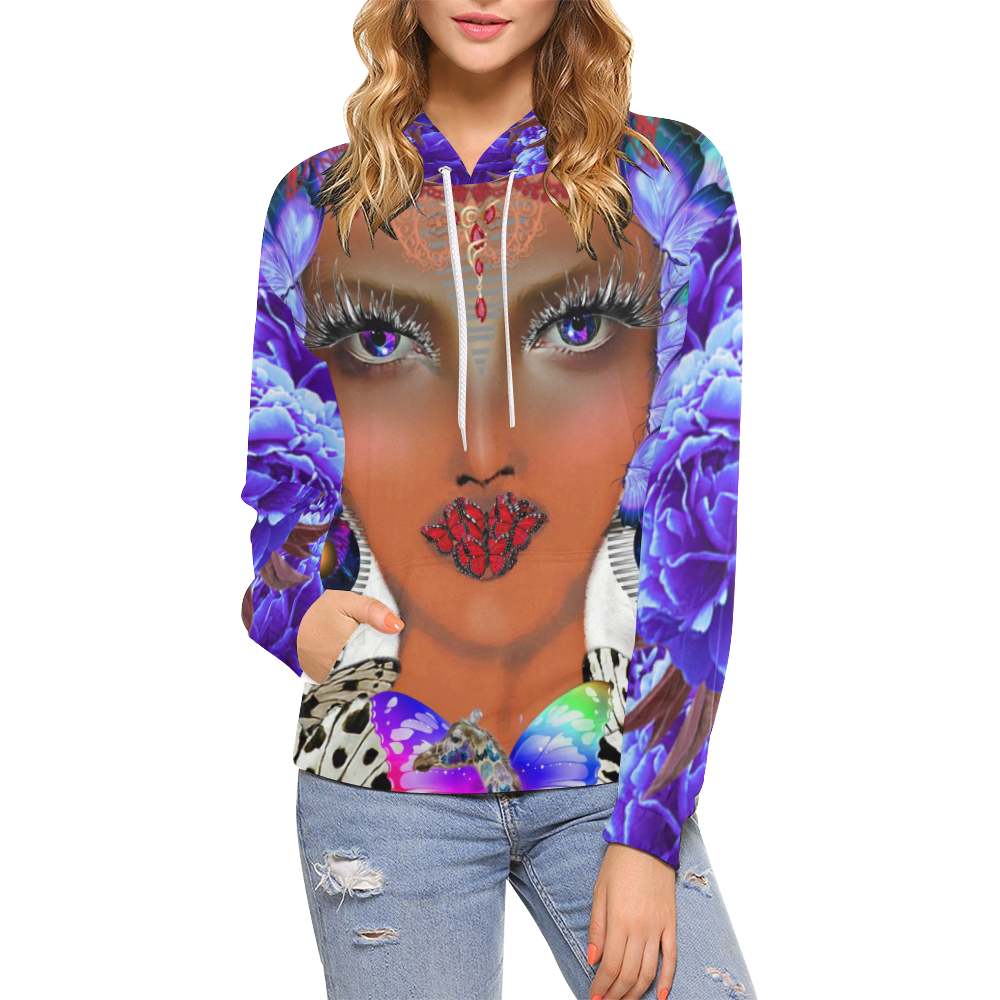 GEE All Over Print Hoodie for Women (USA Size) (Model H13)
