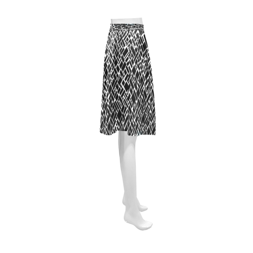 BLACK AND WHITE BOX PATTERN Athena Women's Short Skirt (Model D15)