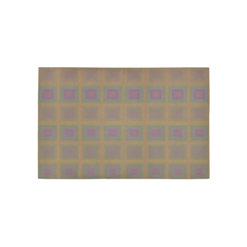 Violet brownish multicolored multiple squares Area Rug 5'x3'3''