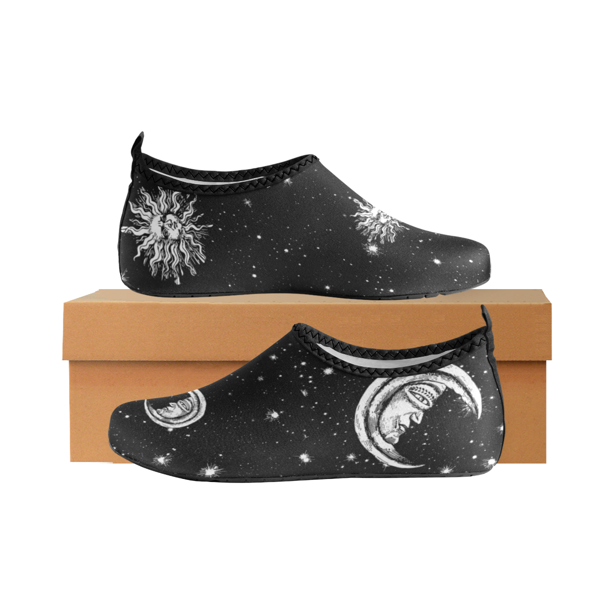 Mystic Stars, Moon and Sun Men's Slip-On Water Shoes (Model 056)