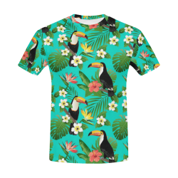 Tropical Summer Toucan Pattern All Over Print T-Shirt for Men (USA Size) (Model T40)
