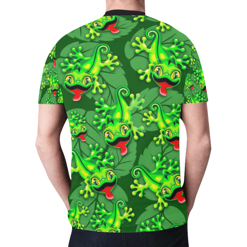 Gecko Lizard Baby Cartoon New All Over Print T-shirt for Men (Model T45)