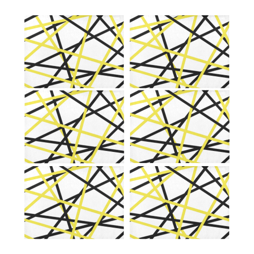 Black and yellow stripes Placemat 14’’ x 19’’ (Set of 6)
