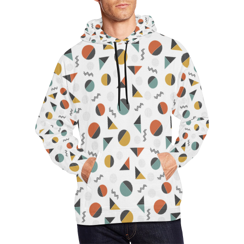 Geo Cutting Shapes All Over Print Hoodie for Men (USA Size) (Model H13)