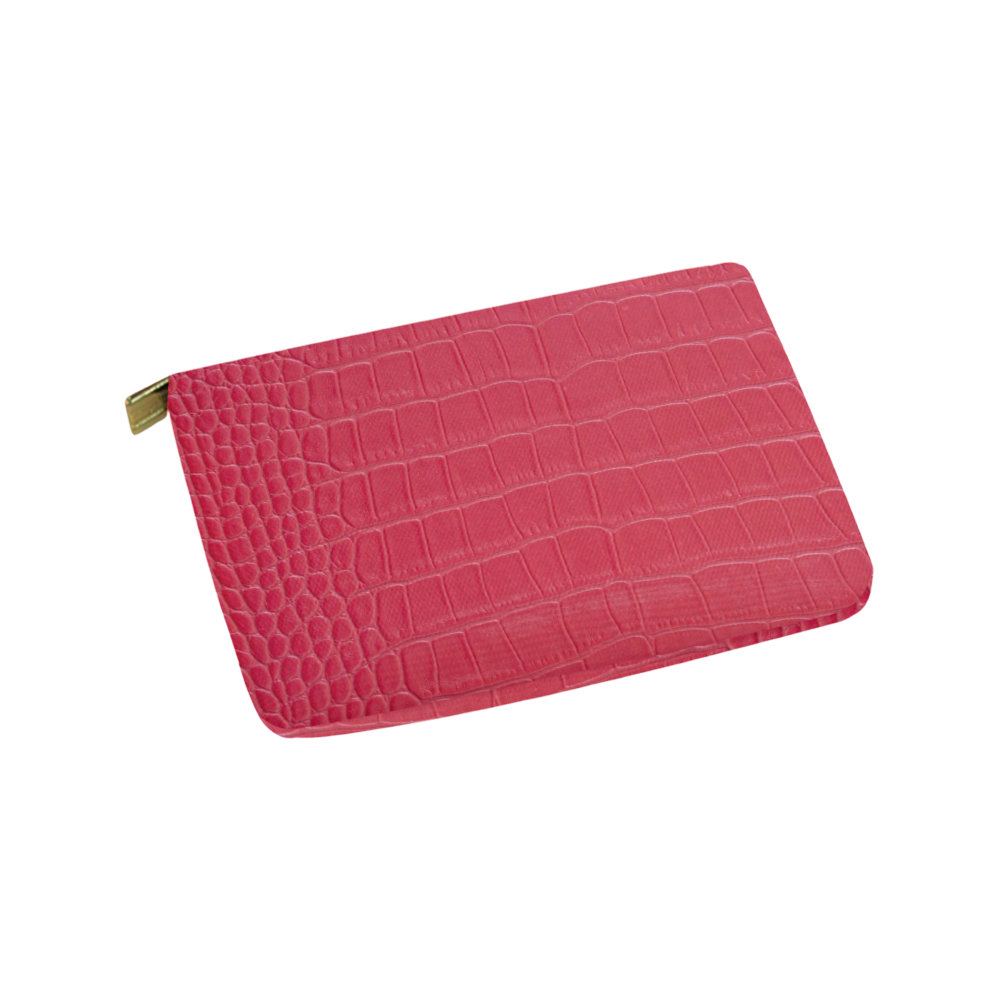 Red Snake Skin Carry-All Pouch 9.5''x6''