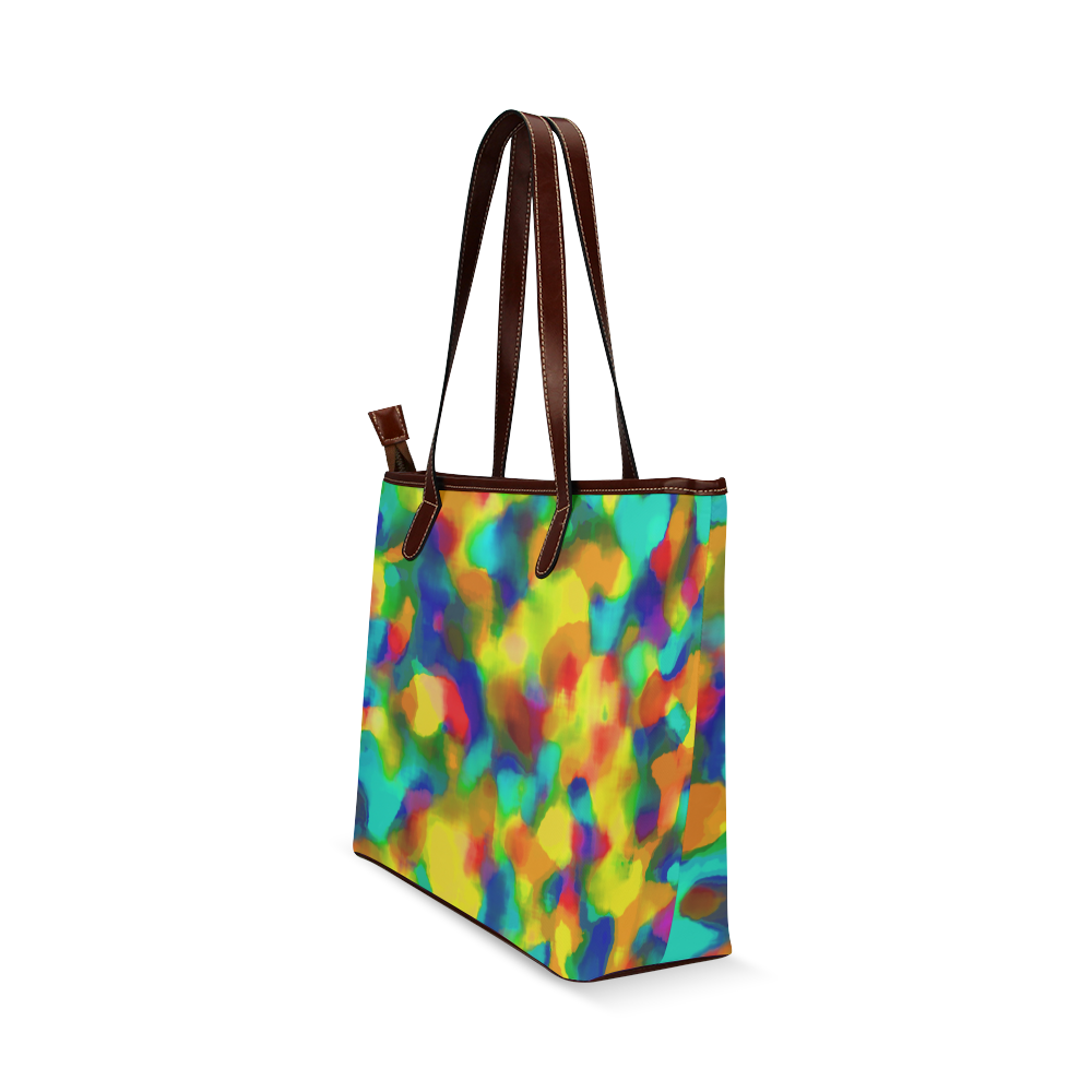 Colorful watercolors texture Shoulder Tote Bag (Model 1646)