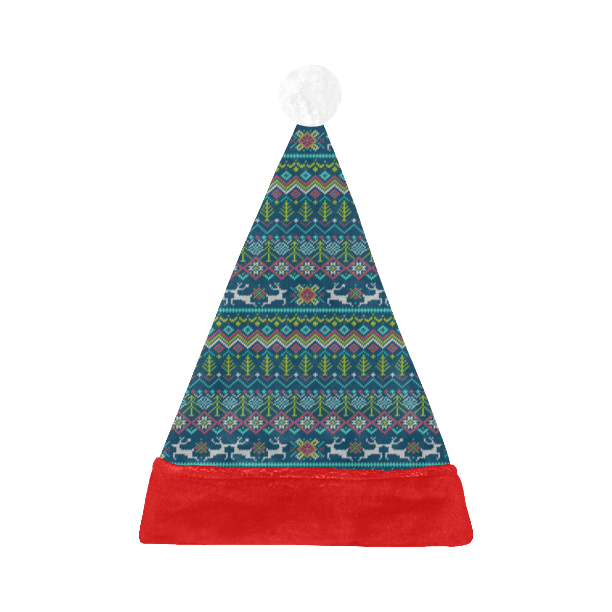 Christmas Rendeer Tree Knit Pattern Santa Hat