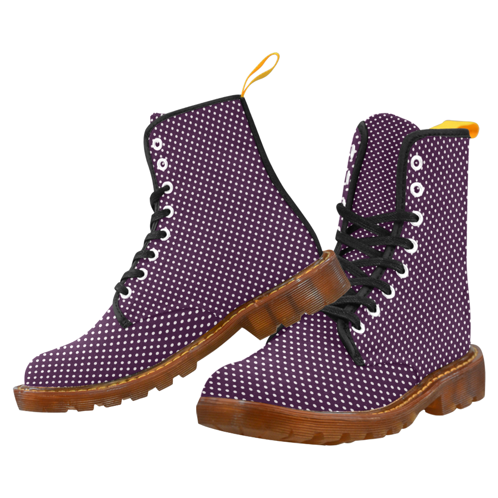 Burgundy polka dots Martin Boots For Women Model 1203H