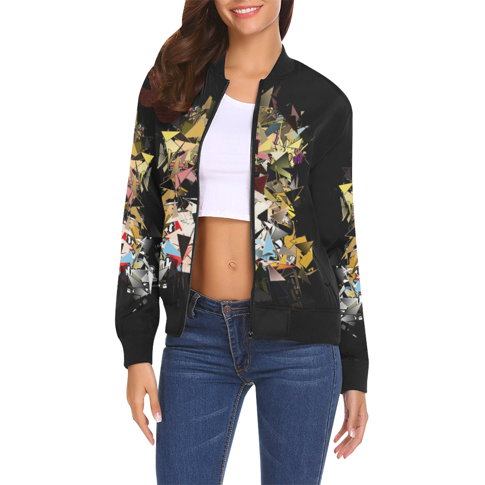 Freedie Queen Popart By Nico Bielow All Over Print Bomber Jacket for Women (Model H19)