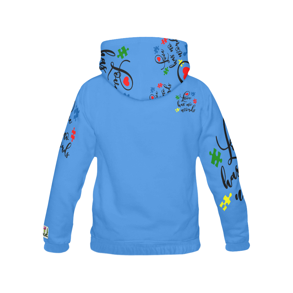 Fairlings Delight's Autism- Love has no words Men's Hoodie 53086F1 All Over Print Hoodie for Men/Large Size (USA Size) (Model H13)
