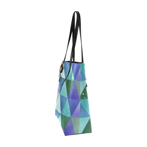 Triangle Pattern - Blue Violet Teal Green Euramerican Tote Bag/Small (Model 1655)