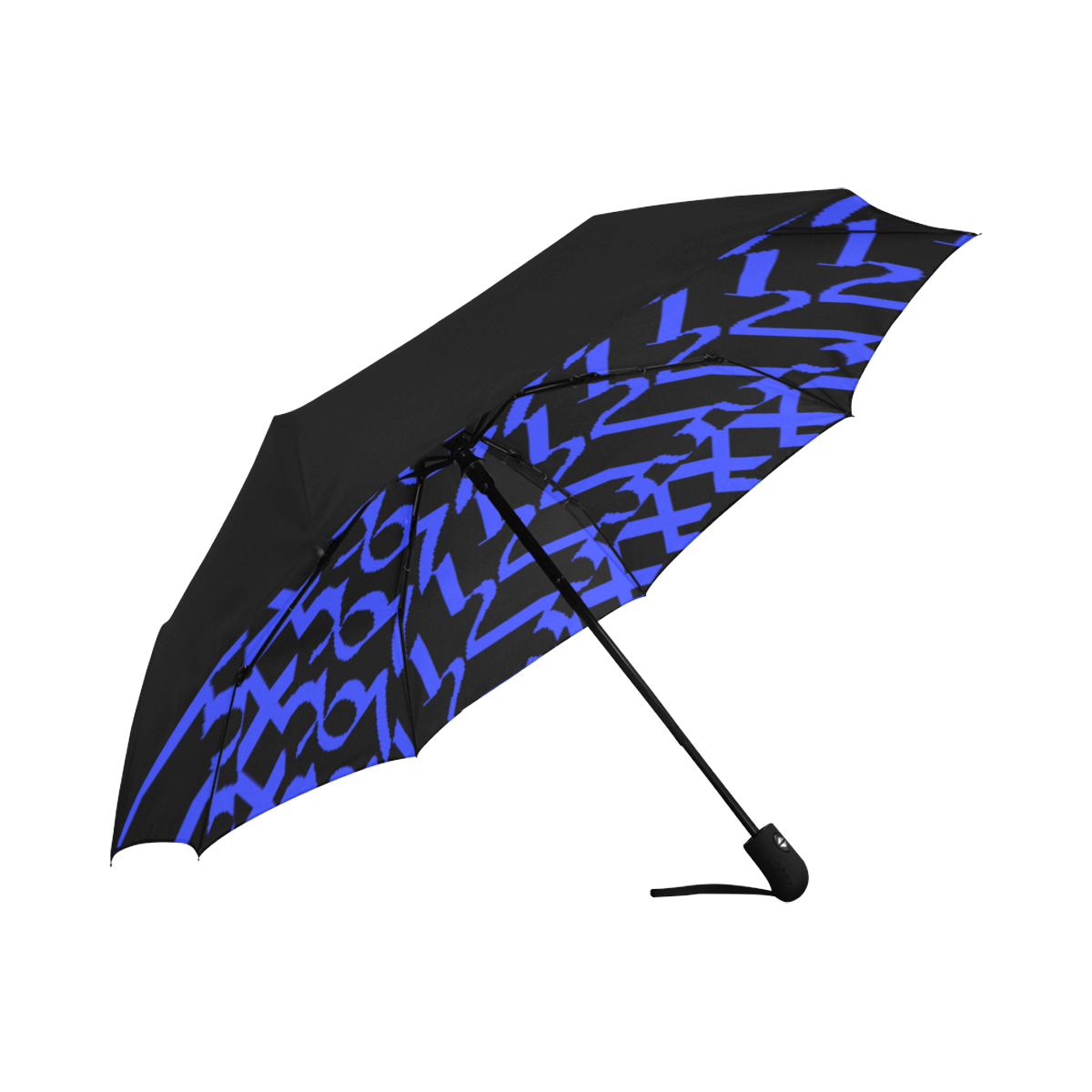 NUMBERS Collection 1234567 Reverse Blue/Black Anti-UV Auto-Foldable Umbrella (Underside Printing) (U06)