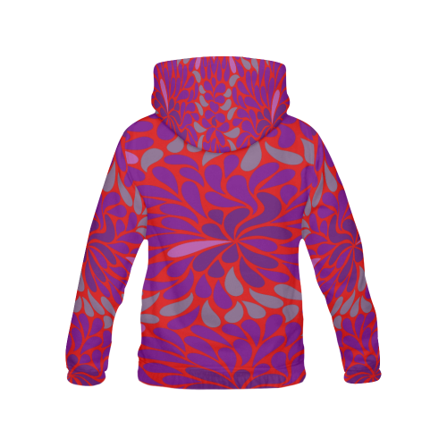 Purple leaves red All Over Print Hoodie for Women (USA Size) (Model H13)