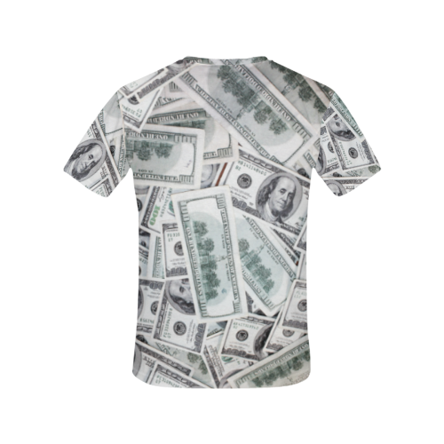 Cash Money / Hundred Dollar Bills Black Trim All Over Print T-Shirt for Women (USA Size) (Model T40)