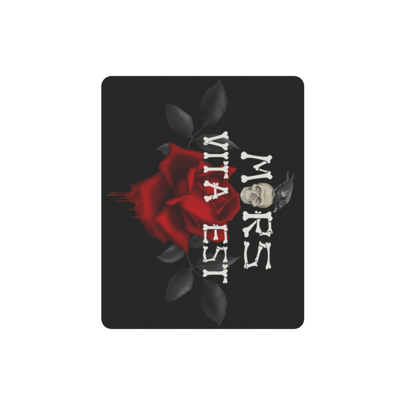 Gothic Skull With Rose and Raven Rectangle Mousepad