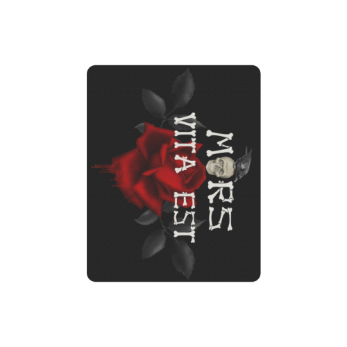 Gothic Skull With Rose and Raven Rectangle Mousepad
