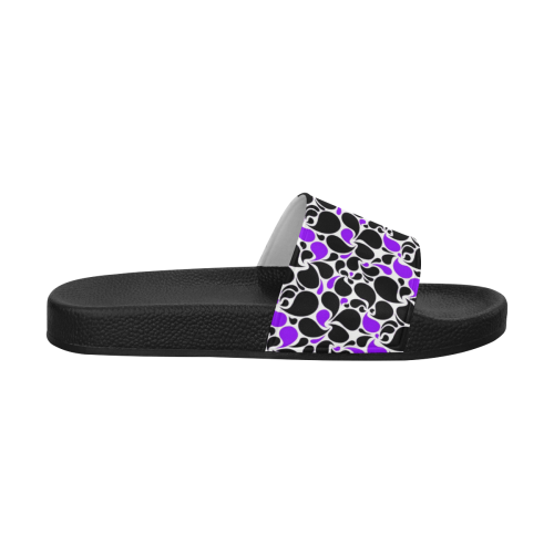 purple black paisley Women's Slide Sandals (Model 057)
