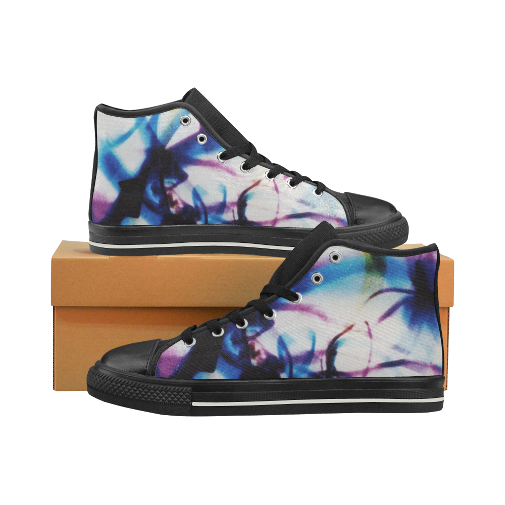 Abstract Photographic Drawing Women's Classic High Top Canvas Shoes (Model 017)