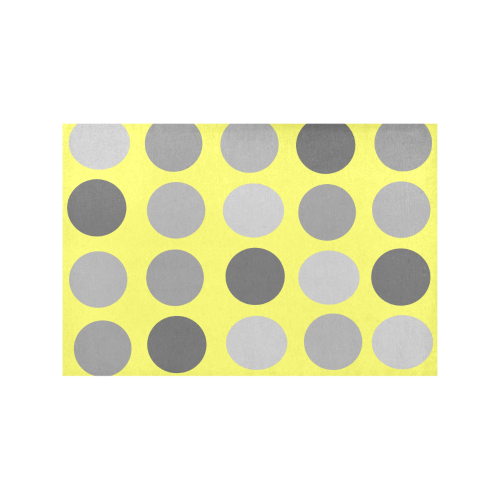Gray and Yellow Polka Dots Placemat 12’’ x 18’’ (Four Pieces)