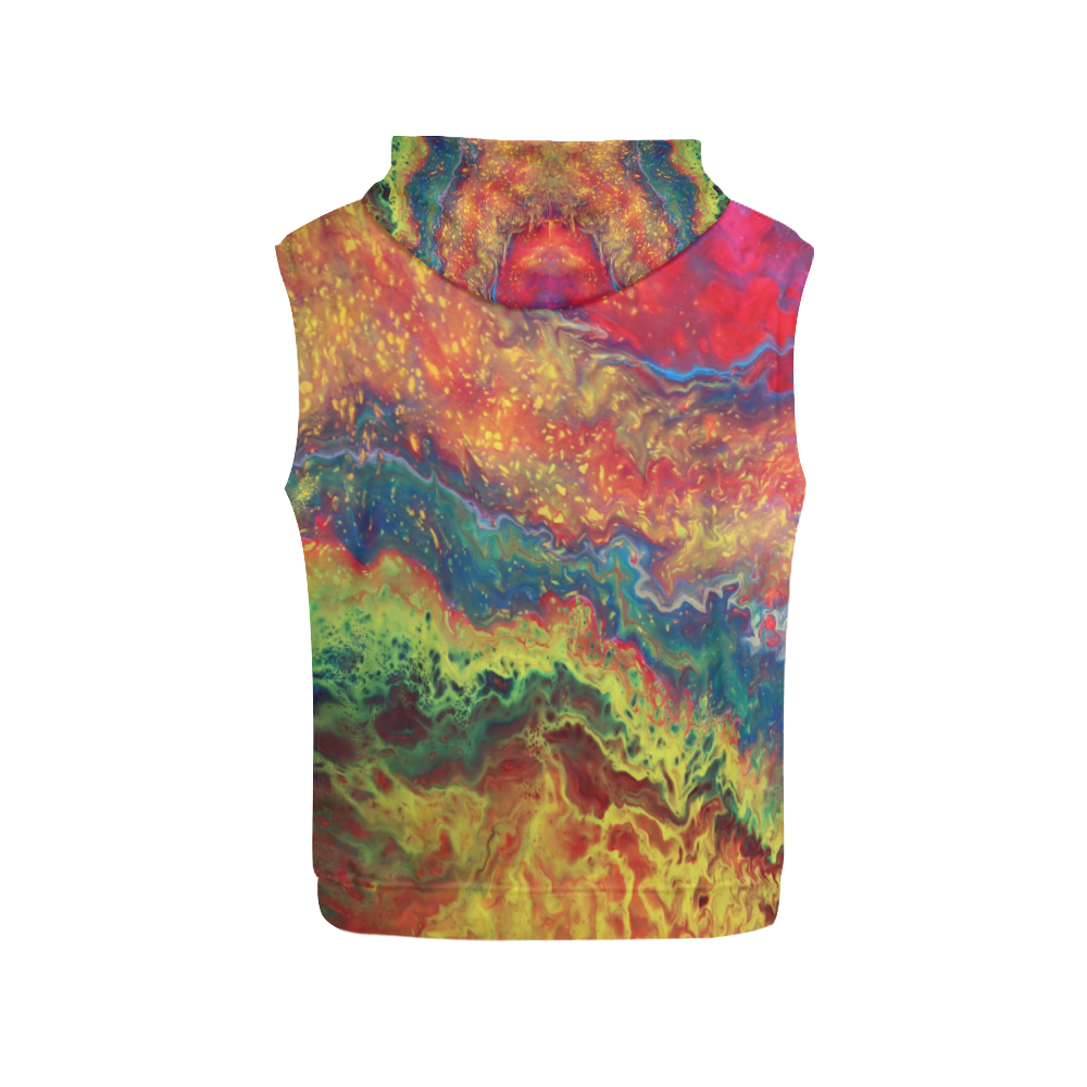 Powerful All Over Print Sleeveless Hoodie for Women (Model H15)