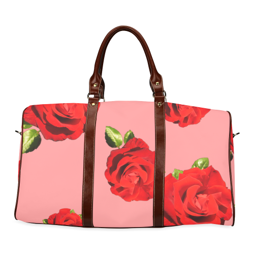 Fairlings Delight's Floral Luxury Collection- Red Rose Waterproof Travel Bag/Large 53086g9 Waterproof Travel Bag/Large (Model 1639)