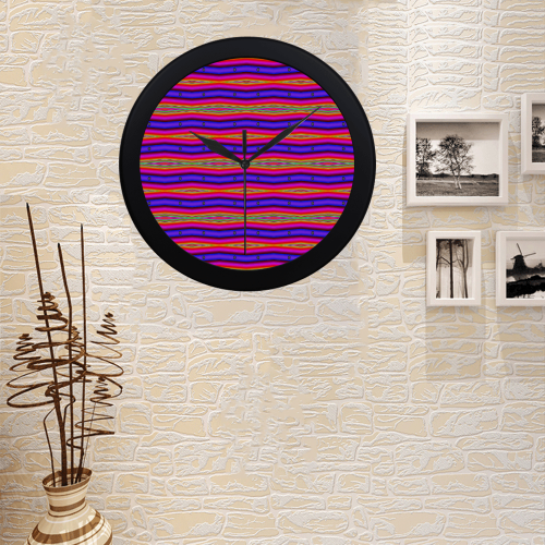 Bright Pink Purple Stripe Abstract Circular Plastic Wall clock