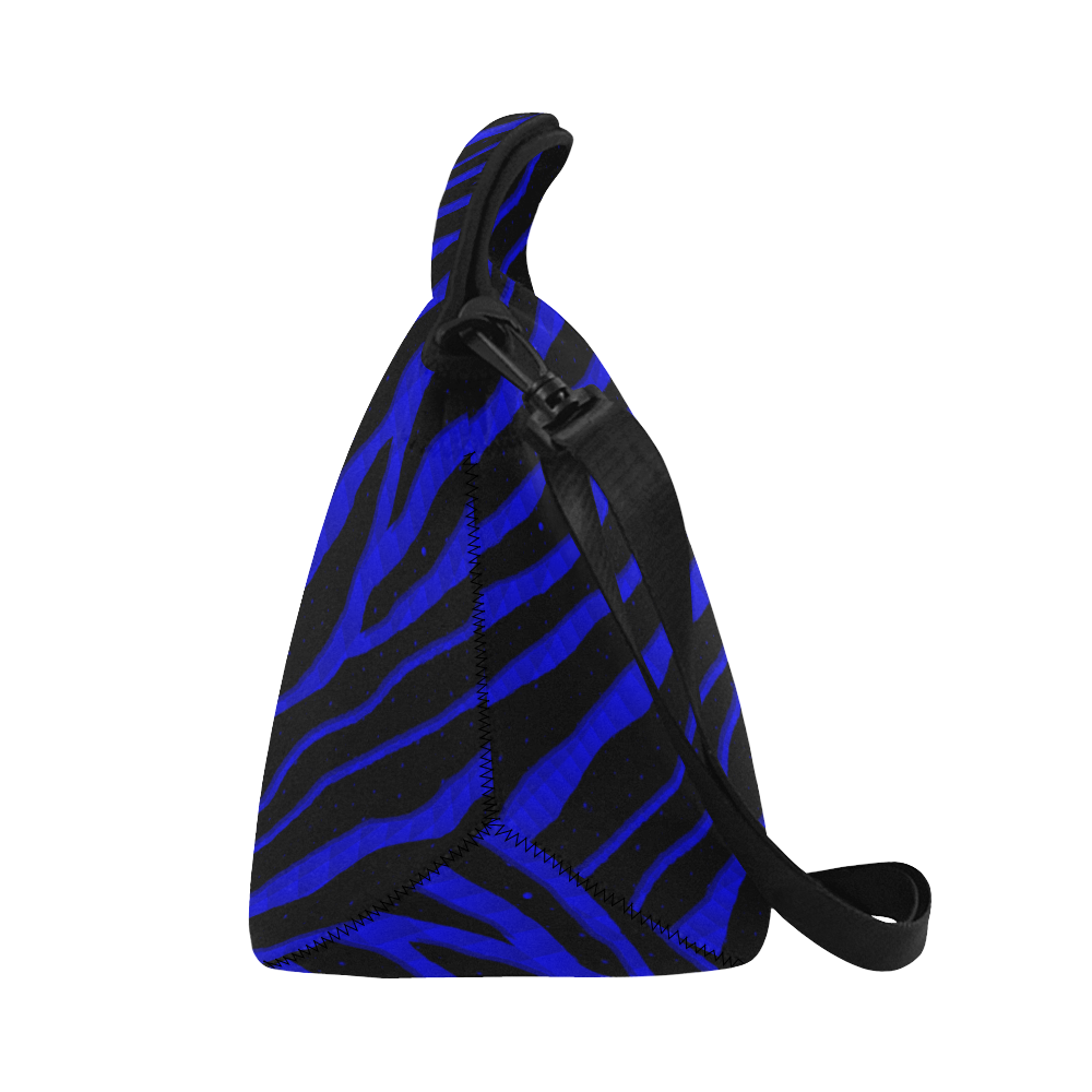 Ripped SpaceTime Stripes - Blue Neoprene Lunch Bag/Large (Model 1669)