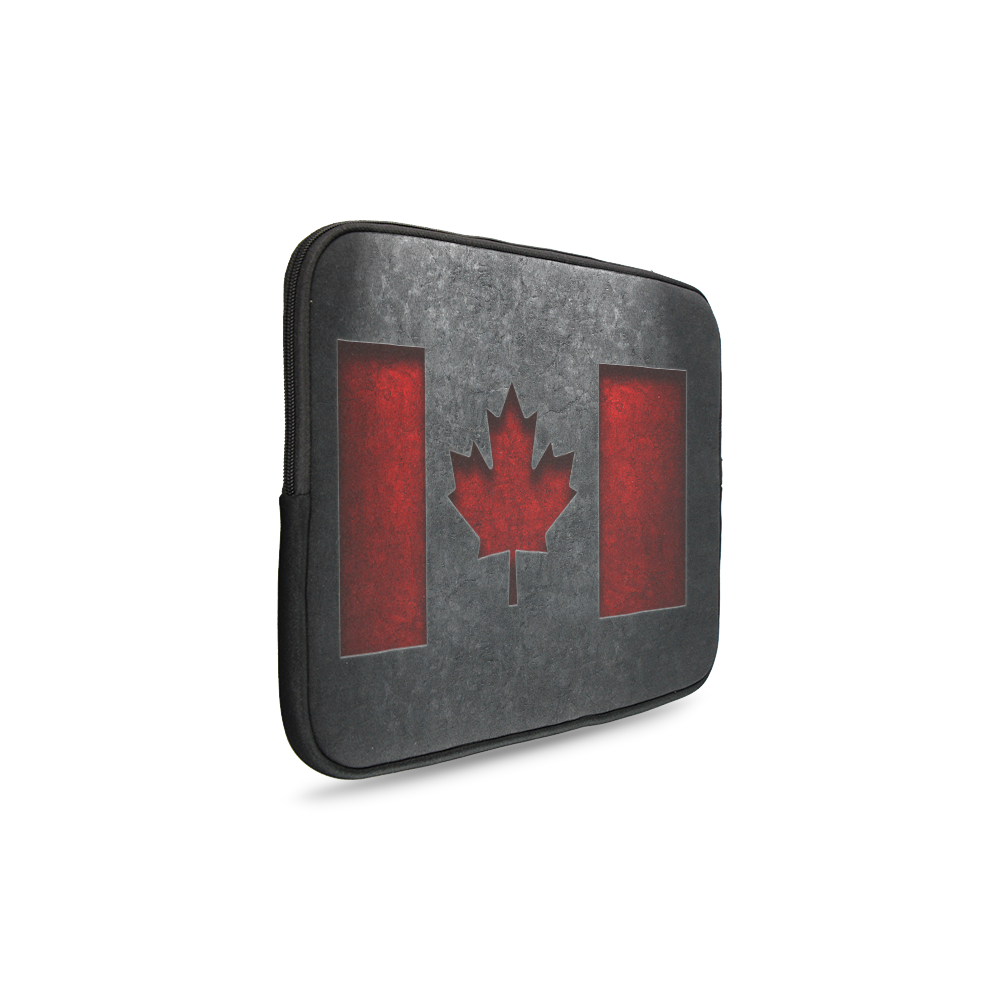 Canadian Flag Stone Texture Custom Laptop Sleeve 14''
