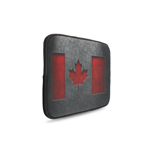 Canadian Flag Stone Texture Custom Laptop Sleeve 14''