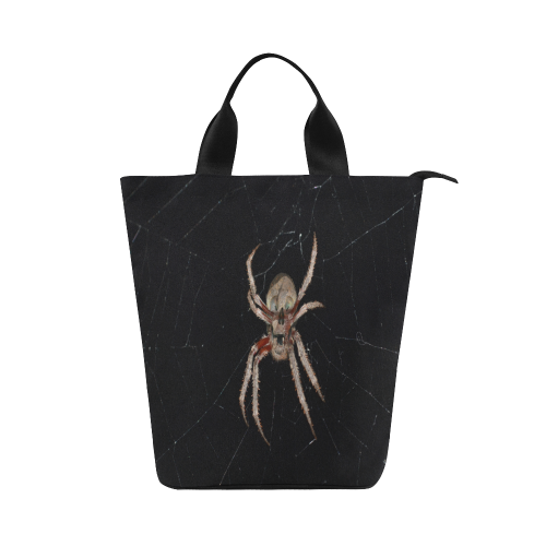 Creepy Living Skull Spider Nylon Lunch Tote Bag (Model 1670)