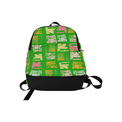 colored squares green Fabric Backpack for Adult (Model 1659)