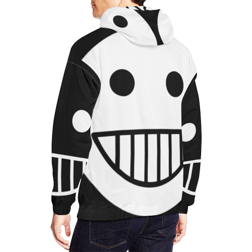 Silhouette Smiley Face Emoji Rave Techno All Over Print Hoodie for Men/Large Size (USA Size) (Model H13)