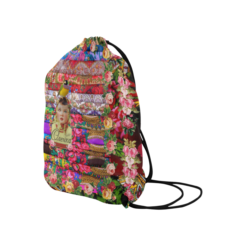 Flower Child Large Drawstring Bag Model 1604 (Twin Sides)  16.5"(W) * 19.3"(H)
