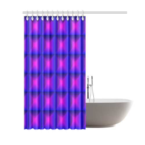 Purple pink multicolored multiple squares Shower Curtain 69"x84"
