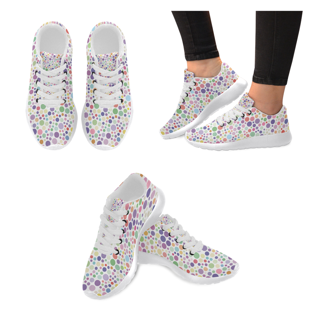 Colorful dot pattern Women’s Running Shoes (Model 020)
