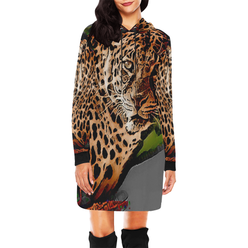 In it Not of it copy All Over Print Hoodie Mini Dress (Model H27)
