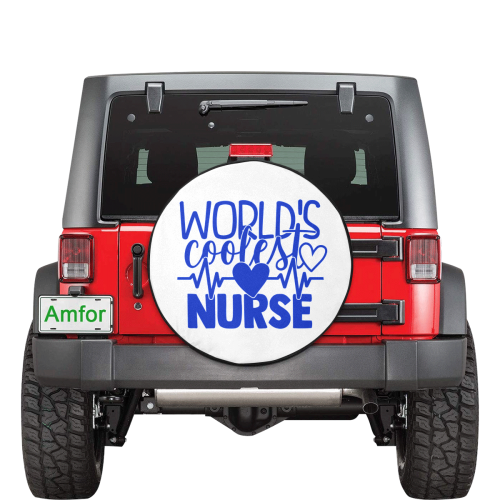 Worlds Coolest Nurse - blue 30 Inch Spare Tire Cover