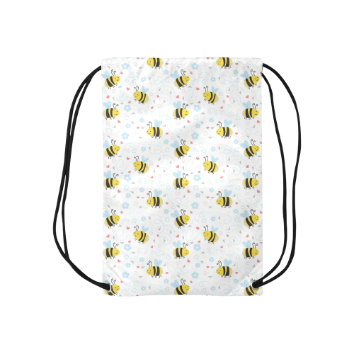 Cute Bee Pattern Small Drawstring Bag Model 1604 (Twin Sides) 11"(W) * 17.7"(H)