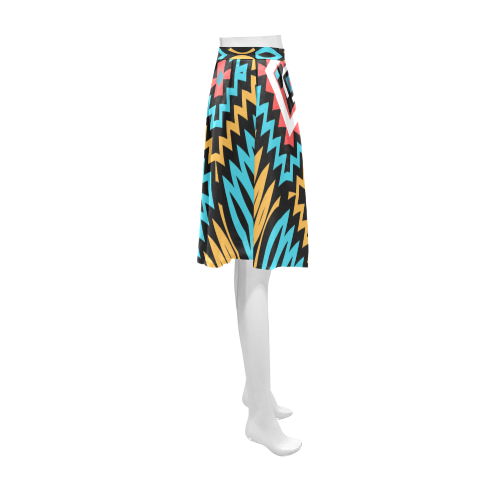 Shapes on a black background Athena Women's Short Skirt (Model D15)