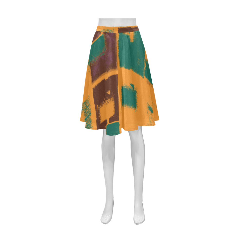 Orange texture Athena Women's Short Skirt (Model D15)