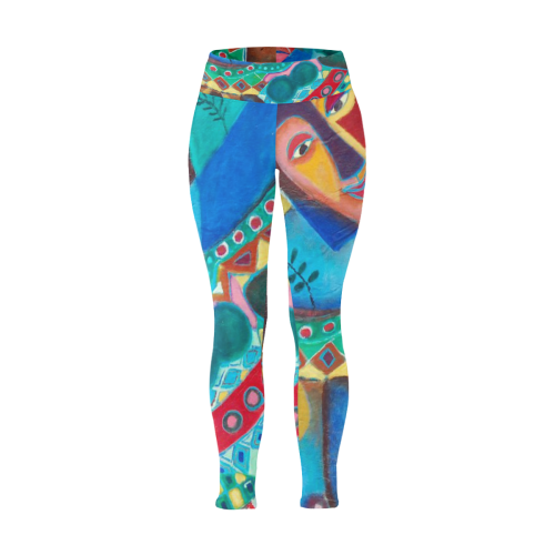 papers.co-at38-chagall-classic-art-painting-illust Women's Plus Size High Waist Leggings (Model L44)