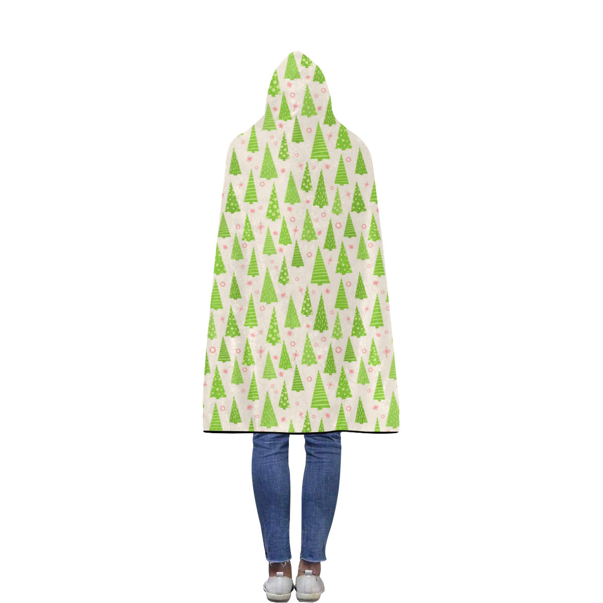 Christmas Trees Forest Flannel Hooded Blanket 50''x60''