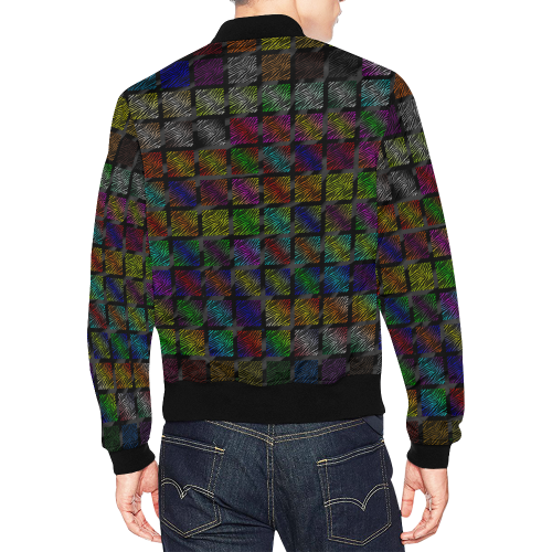 Ripped SpaceTime Stripes Collection All Over Print Bomber Jacket for Men/Large Size (Model H19)