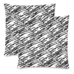 Alien Troops - Black & White Custom Zippered Pillow Cases 18"x 18" (Twin Sides) (Set of 2)