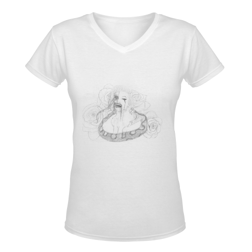 Mariyln Women's Deep V-neck T-shirt (Model T19)